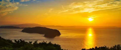 深山砲台跡から望む友ヶ島の夕日