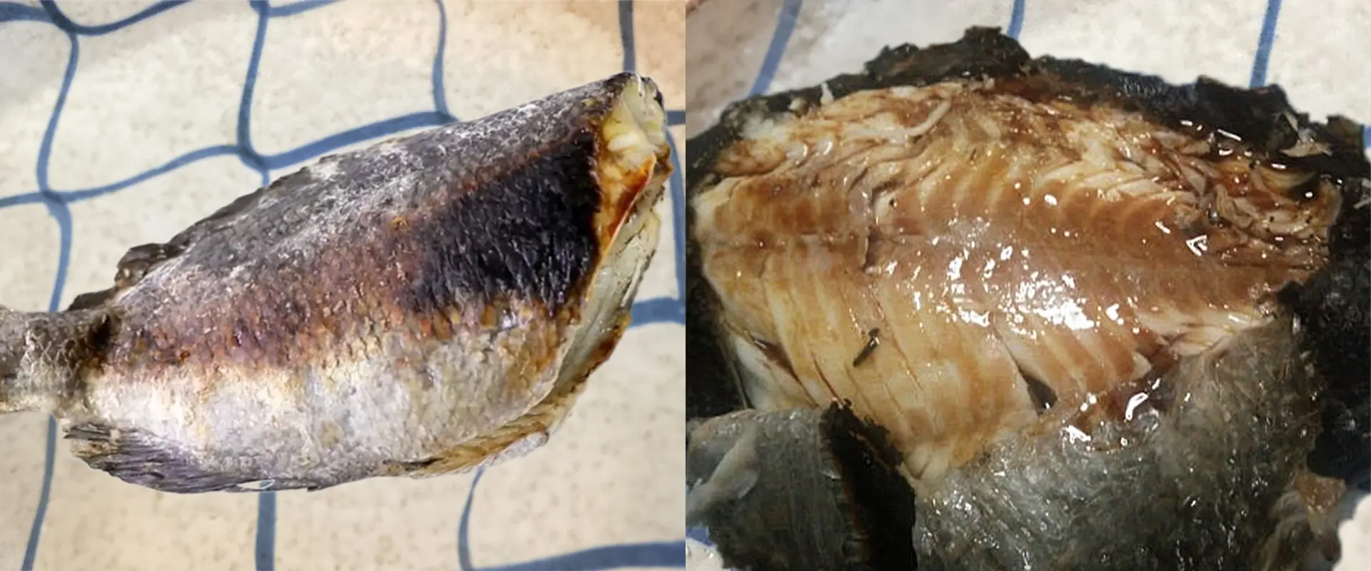 ウロコごと塩焼き