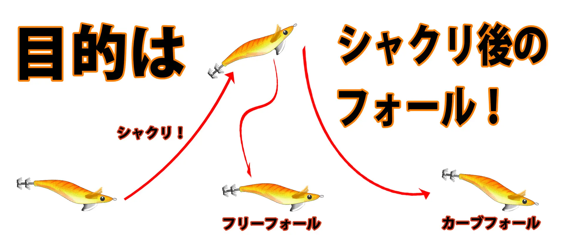 目的はシャクリ後の「フォール」